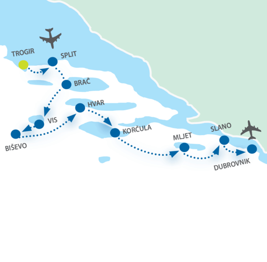 croacia crucero itinerario